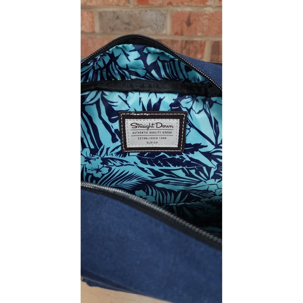 Straight Down Hearst Blue Canvas Backpack Laptop Bag Carmel Golf Charlotte NEW‎